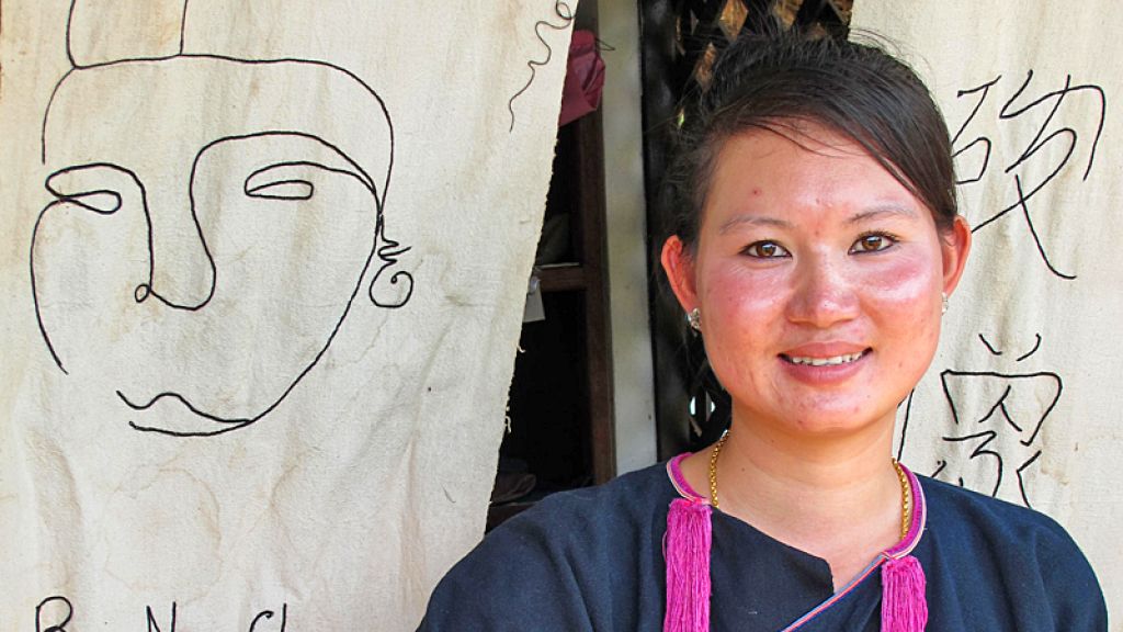 The once-isolated Lanten ethnic group in Nam Chang village has long been admired for its high-quality, indigo-dyed cotton clothes. ADB and Fair Trade Laos provided a range of support to develop community-based tourism, including an access road connecting the village to the highway, and training in textile marketing and management. Photo: ADB/Jason Rush.