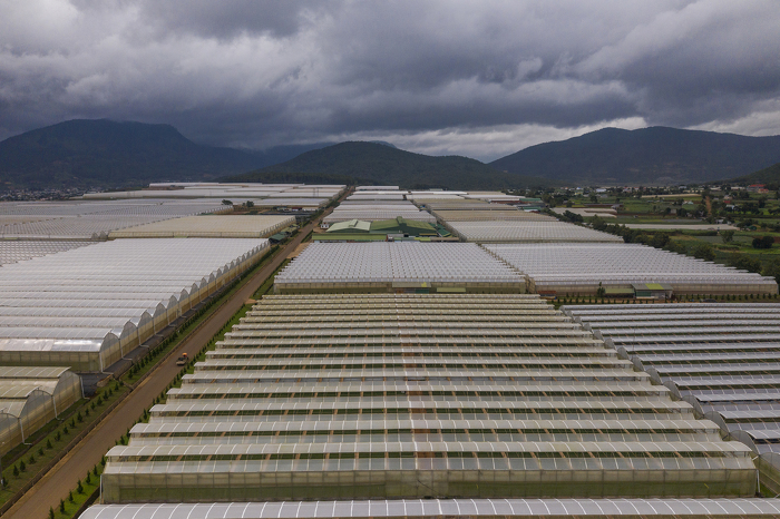 Aerial view of the greenhouses in Dalat Hasfarm, Lam Dong, Viet Nam. ADB Flickr